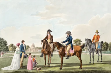 Conversation on Horseback in the Prater by the Panorama